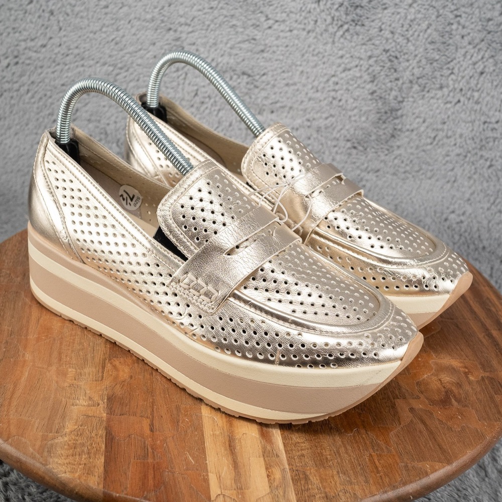 Dolce Vita Women's Janine Slip-On Metallic Gold Rocker Design Sneaker Size 9.5